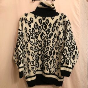 Vintage chunky leopard print sweater